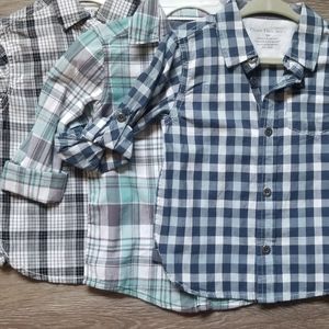 Bundle of 3 plaid button down shirts
